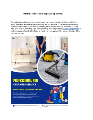 What Is a Professional Rug Cleaning Service ?