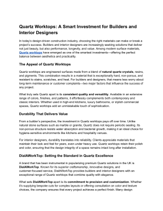 Quartz Worktops_ A Smart Investment for Builders and Interior Designers