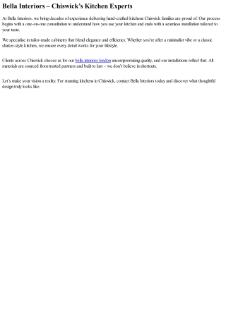 Bespoke Kitchen Design Chiswick