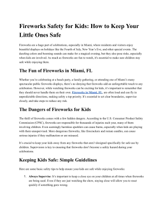 Fireworks in Miami FL