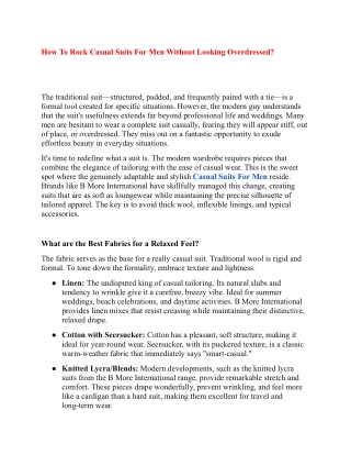 How To Rock Casual Suits For Men Without Looking Overdressed?