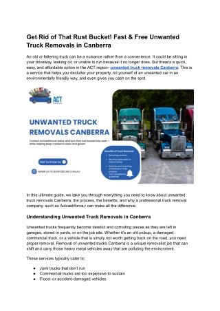 Get Rid of That Rust Bucket