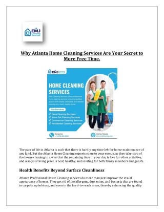 Atlanta Home Cleaning Services - EMJ Cleaning Services