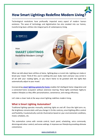 How Smart Lightings Redefine Modern Living?