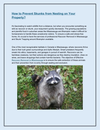 How to Prevent Skunks from Nesting on Your Property