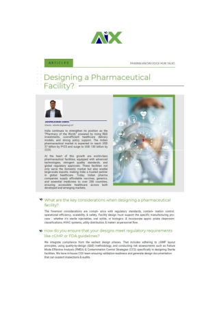 Pharmaceutical engineering design