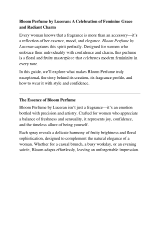 Bloom Perfume by Luceran