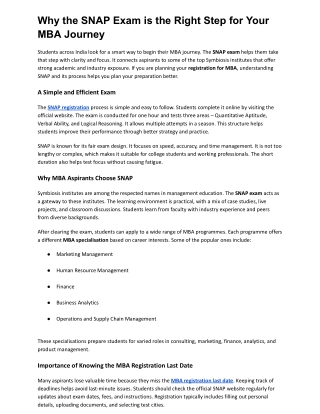 Why the SNAP Exam is the Right Step for Your MBA Journe