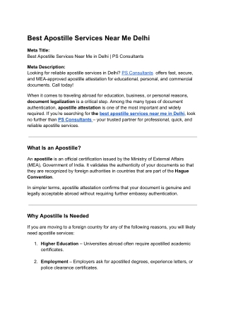 Best Apostille Services Near Me Delhi