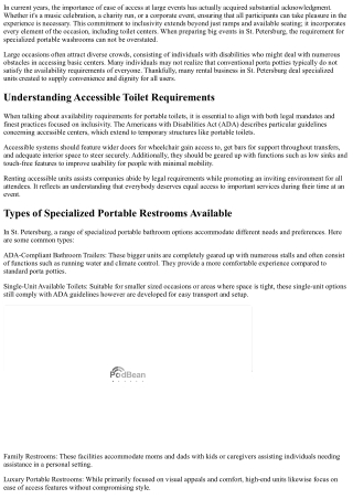 Enhancing Availability Choices With Specialized Units At Big Gatherings!