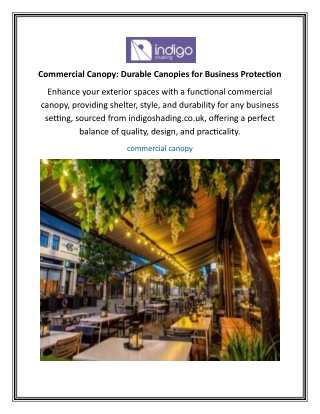 Commercial Canopy: Durable Canopies for Business Protection