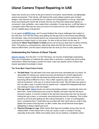 Ulanzi Camera Tripod Repairing in UAE