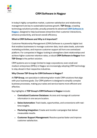 CRM Software in Nagpur