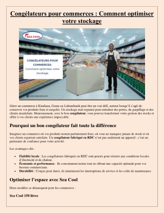 Congélateurs pour commerces : comment optimiser votre stockage