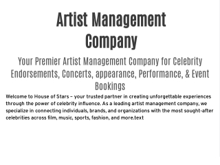 Artist Management Company