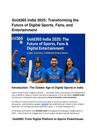 Gold365 India 2025_ Transforming the Future of Digital Sports, Fans, and Entertainment