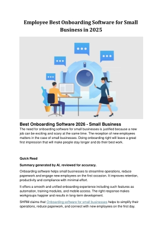 Employee Best Onboarding Software for Small Business in 2025