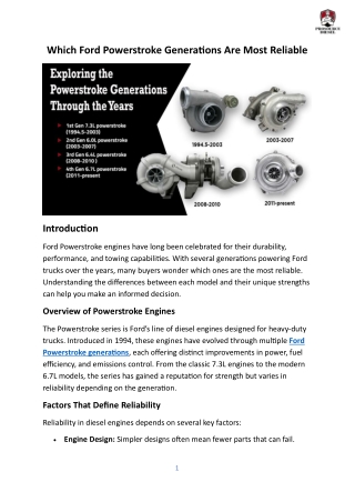 Which Ford Powerstroke Generations Are Most Reliable