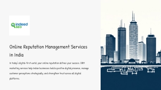 Online Reputation Management Services in India