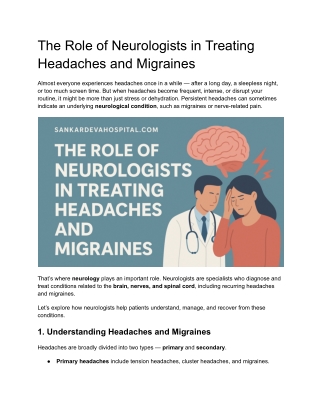 The Role of Neurologists in Treating Headaches and Migraines