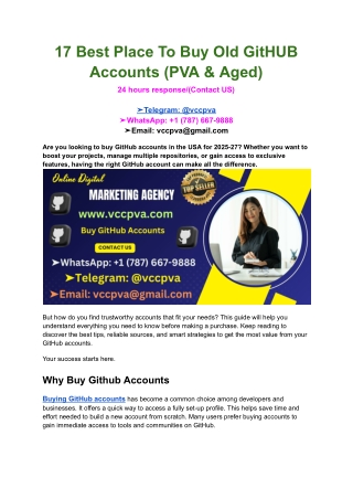 17 Best Place To Buy Old GitHUB Accounts (PVA & Aged)