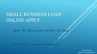 Small Business Loan Online Apply