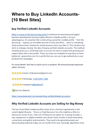 Where to Buy,, LinkedIn Accounts- [10 Best Sites]