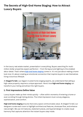 The Secrets of High-End Home Staging How to Attract Luxury Buyers