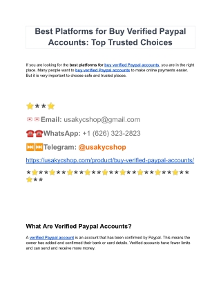 Top 7 Places to Get Verified PayPal Accounts Safely in 2025