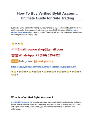 Quote by 11 Best Places to Buy, Verified Bybit Accounts