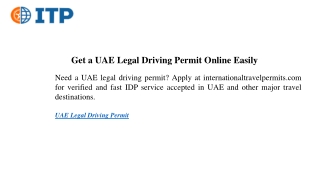 Get a UAE Legal Driving Permit Online Easily