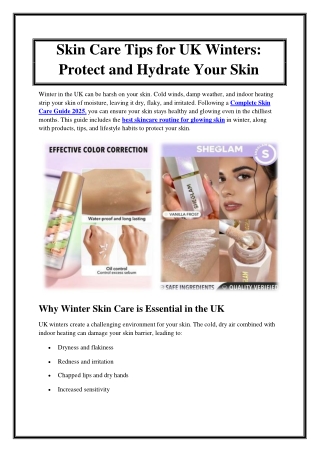 Skin Care Tips for UK Winters Protect and Hydrate Your Skin
