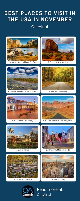 Best Places to Visit in the USA in November - www.oneair.ai