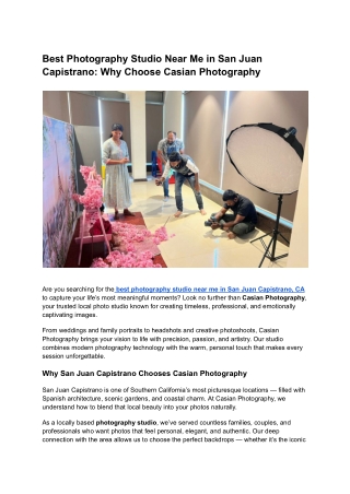 Best Photography Studio Near Me in San Juan Capistrano_ Why Choose Casian Photography