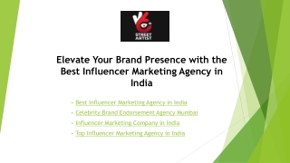 Elevate Your Brand Presence with the Best Influencer Marketing Agency in India