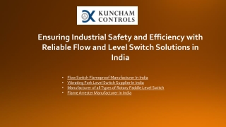 Ensuring Industrial Safety and Efficiency with Reliable Flow and Level Switch Solutions in India