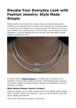 Elevate Your Everyday Look with Fashion Jewelry_ Style Made Simple