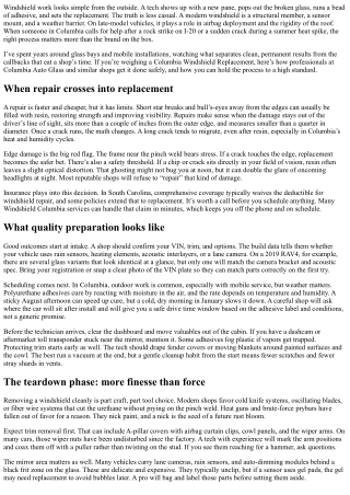 Columbia Windshield Replacement: Step-by-Step Process Explained