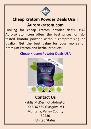 Cheap Kratom Powder Deals Usa  Aurorakratom.com