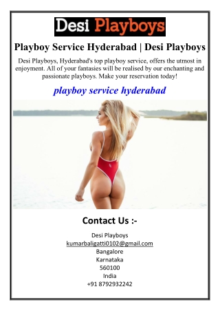 Playboy Service Hyderabad | Desi Playboys