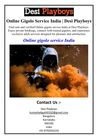 Online Gigolo Service India | Desi Playboys