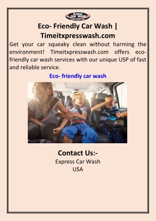 Eco- Friendly Car Wash Timeitxpresswash.com