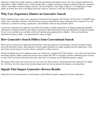 What Makes an Excellent User Experience in Generative Search Results Page?