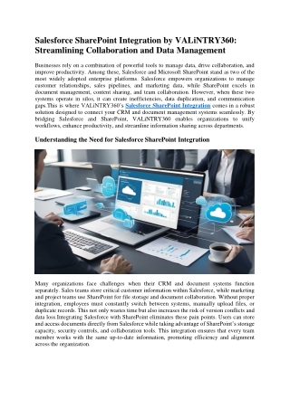 Salesforce SharePoint Integration