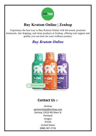 Buy Kratom Online | Zenhop
