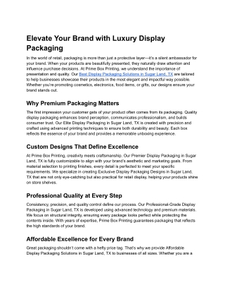 Elevate Your Brand with Luxury Display Packaging