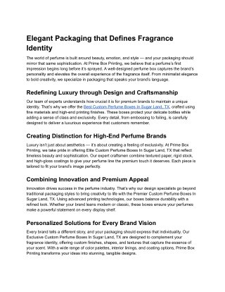 Elegant Packaging that Defines Fragrance Identity