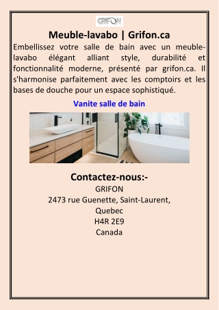 Meuble-lavabo  Grifon.ca