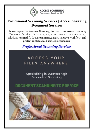 Professional Scanning Services | Access Scanning Document Services