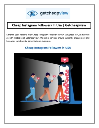 Cheap Instagram Followers In Usa | Getcheapview